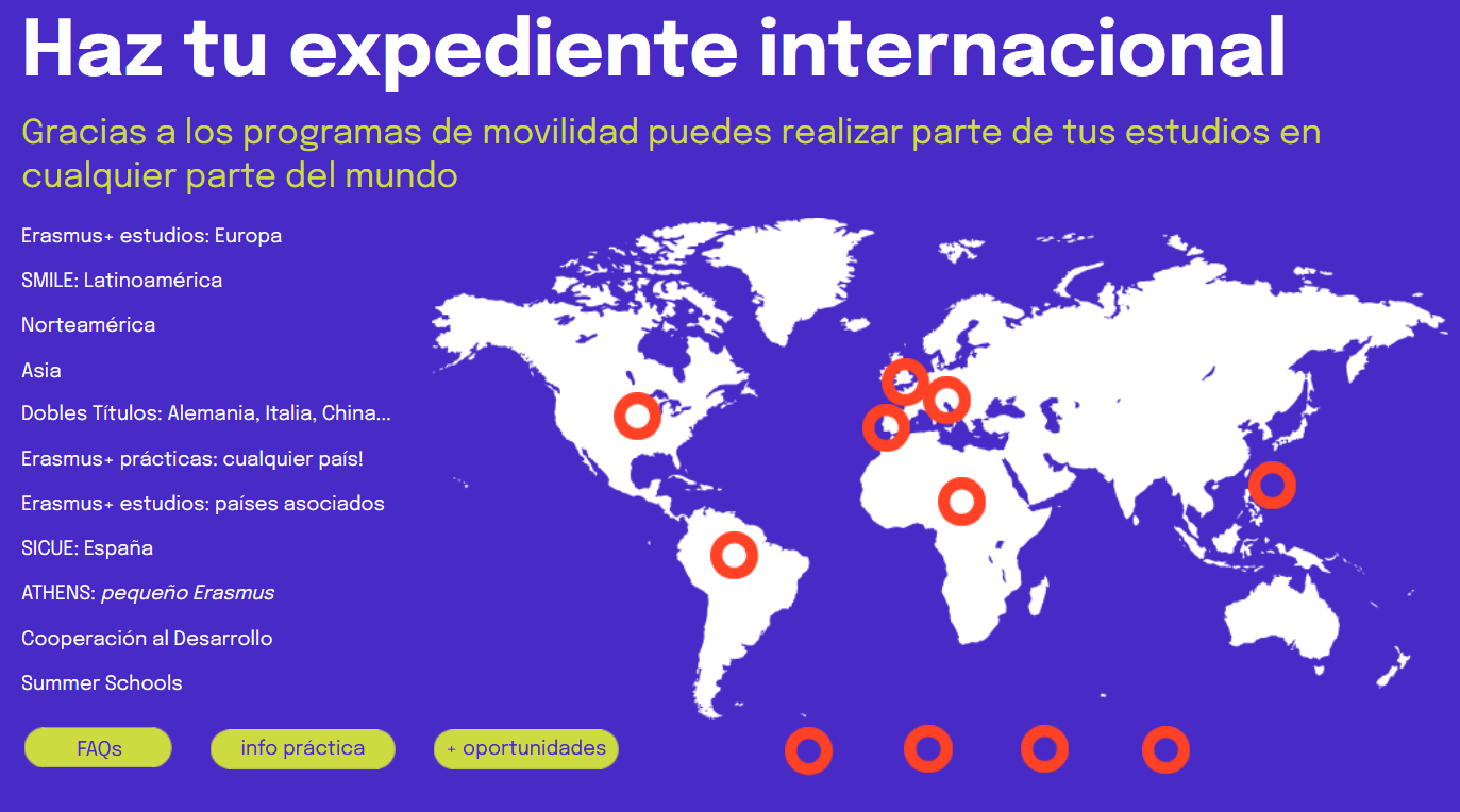 Mapa Genially con programas de movilidad de la ETSIST-UPM