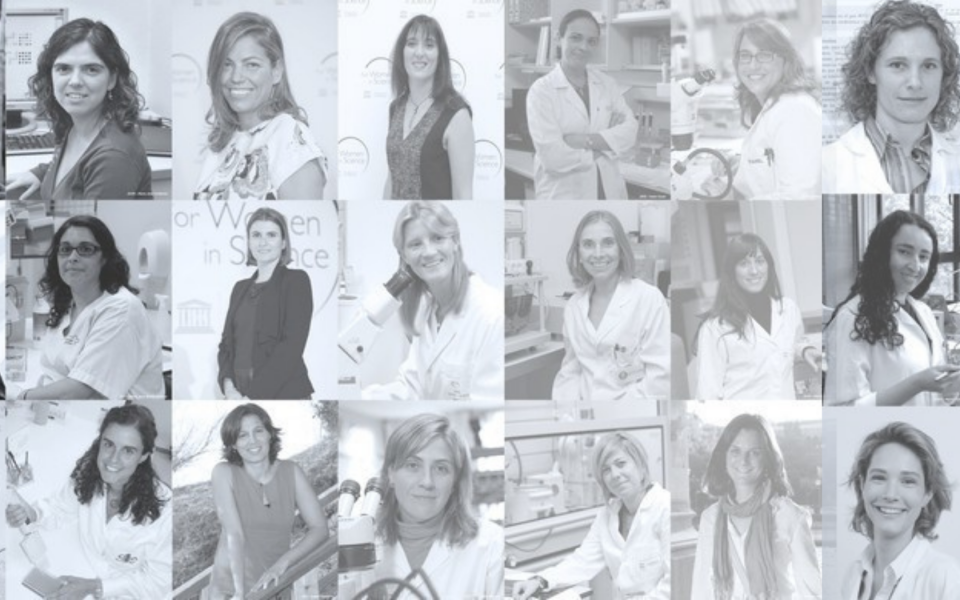 Collage de fotos de mujeres científicas