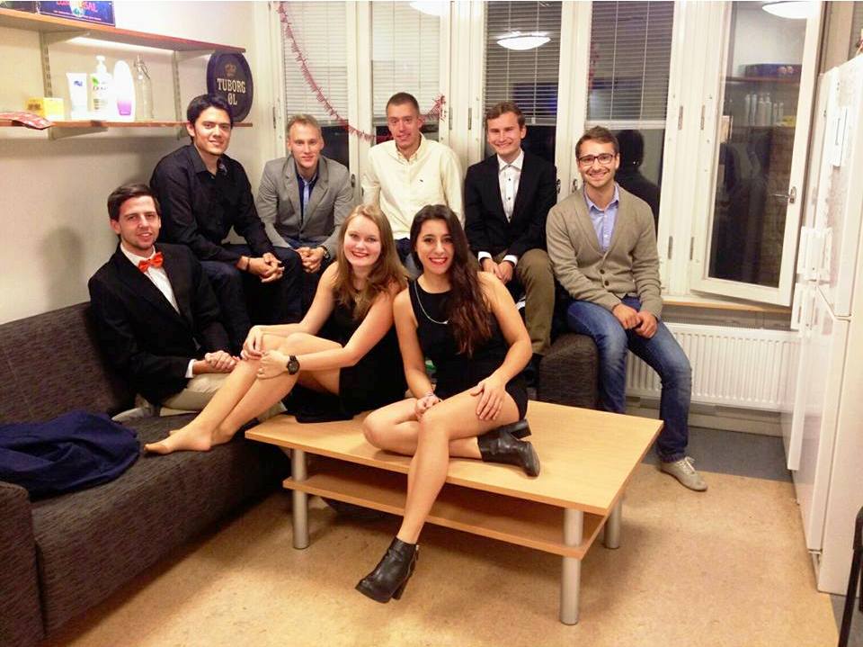 Estudiantes internacionales en una residencia de Linköping