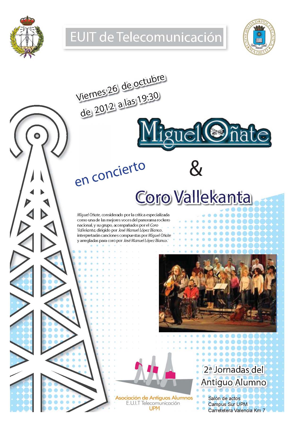 Cartel del concierto de Miguel Oñate con el Coro Vallekanta