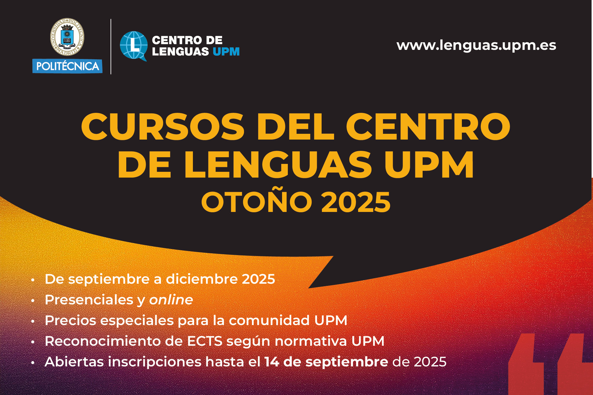 Banner cursos de idiomas del Centro de Lenguas