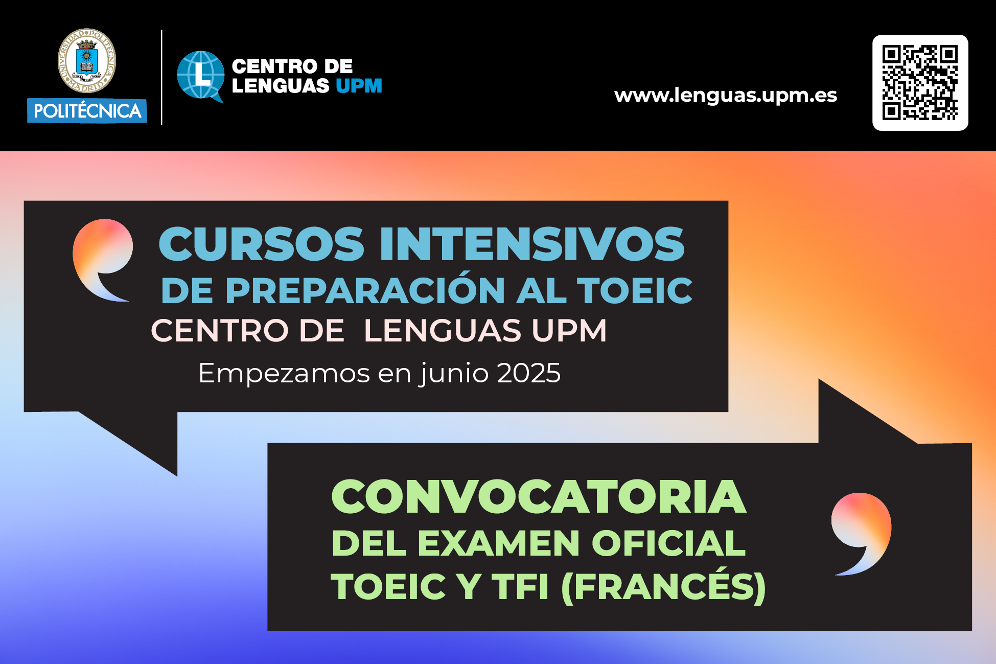 Banner TOEIC y TFI del Centro de Lenguas