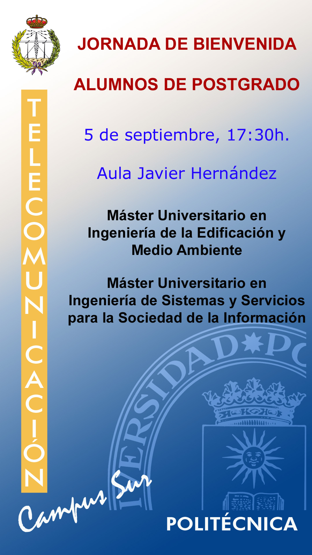 Cartel Jornada Bienvenida Postgrado